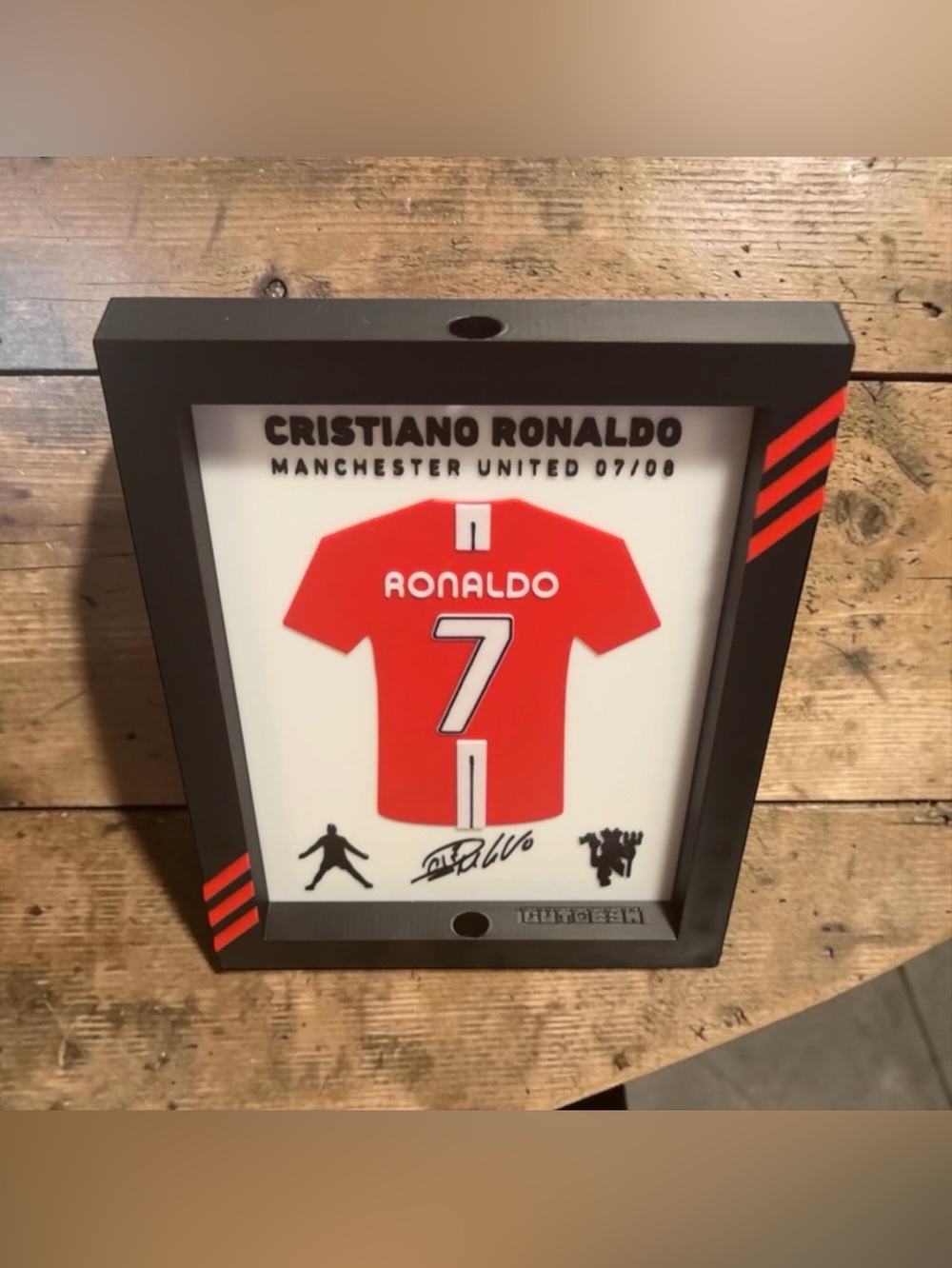 Manchester United Ronaldo #7 07/08 3d printed Jersey Frame